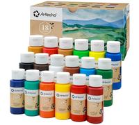 Artecho Peinture Acrylique 18×59 ml, Peintures pour Artiste, pour Papier, Roche, Bois, céramique, Tissu.