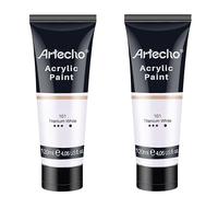 Artecho Peinture Acrylique 2x120ml Blanc, Acrylic Paint, Peinture pour Toile, Tissu, Bois, Roche, Papier, Verre.