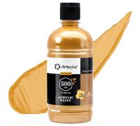 Artecho Peinture Acrylique 500ml Or, Acrylic Paint, Peinture pour Toile, Tissu, Bois, Roche, Papier, Verre.