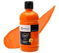 Artecho Peinture Acrylique 500ml Orange, Acrylic Paint, Peinture pour Toile, Tissu, Bois, Roche, Papier, Verre.