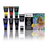Artecho Peinture Acrylique 6x60ml & 1x120ml Titane Blanc, Acrylic Paint, Peinture pour Toile, Tissu, Bois, Roche, Papier, Verre.