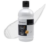 Artecho Peinture acrylique blanche nacrée - Grand flacon de 500 ml - Peinture artisanale pour toile, roches, bois, tissu, céramique - Non toxique