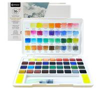 Artecho Peinture Aquarelle Adulte 36 Couleurs en Boîte Portable, avec Pinceau, Kit Aquarelle Debutant, Watercolor, pour Artistes et Peintres Amateurs