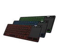 Arteck Clavier TV tactile universel rétroéclairé 7 couleurs Bluetooth avec contrôle multimédia facile et pavé tactile intégré pour ordinateur connecté à la TV, Smart TV, ordinateur de bureau,