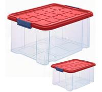 ARTECSIS 2 Boite rangement Plastique 15L, 40x29x21cm AVEC Couvercle/Caisse Transparente