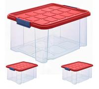 ARTECSIS 3 Boite rangement Plastique 15L, 40x29x21cm AVEC Couvercle/Caisse Transparente