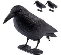 ARTECSIS 3 Corbeaux factices en Plastique / 38x13x12,5cm, Noir/Antipigeon, Effaroucheur