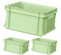 ARTECSIS 3x Caisse de Rangement Empilable 11L Vert printemps - 35x24x18 cm - Bac Plastique pour Rangement, Stockage, Transport ou Logistique