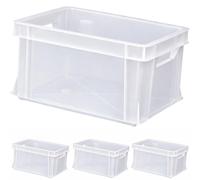 ARTECSIS 4x Caisse de Rangement Empilable 11L Transparent - 35x24x18 cm - Bac Plastique pour Rangement, Stockage, Transport ou Logistique