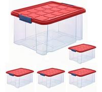 ARTECSIS 5 Boite rangement Plastique 15L, 40x29x21cm AVEC Couvercle/Caisse Transparente