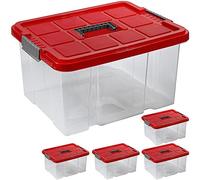ARTECSIS 5 Boite rangement Plastique 27L, 44x35x24cm AVEC Couvercle/Caisse Transparente