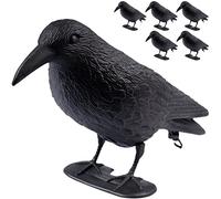 ARTECSIS 6 Corbeaux factices en Plastique / 38x13x12,5cm, Noir/Antipigeon, Effaroucheur