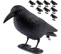 ARTECSIS 9 Corbeaux factices en Plastique / 38x13x12,5cm, Noir/Antipigeon, Effaroucheur