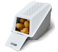 ARTECSIS Boîte Pomme de Terre - Blanc - Lot de 2 - Taille L - 5L - Boîte de Conservation Empilable avec Technologie EasyClick - Inclus Étiquettes Légumes