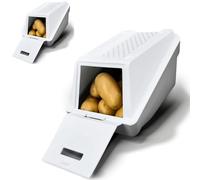 ARTECSIS Boîte Pomme de Terre - Blanc - Lot de 2 - Taille S - 3,5L - Boîte de Conservation Empilable avec Technologie EasyClick - Inclus Étiquettes Légumes