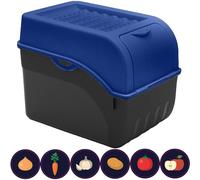 ARTECSIS Boîte Pomme de Terre bleue I Boîte de 9 Litres pour Rangement et Conservation Pommes de Terre, Oignons, Ail + 6 Stickers Fruit/Légume