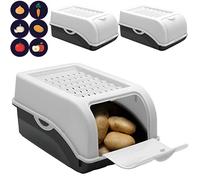ARTECSIS Boîte Pomme de Terre I Lot de 3 Boîtes de 3,5 Litres pour Rangement et Conservation Pommes de Terre, Oignons, Ail + 6 Stickers Fruit/Légume