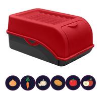 ARTECSIS Boîte Pomme de Terre rouge I Boîte de 3,5 Litres pour Rangement et Conservation Pommes de Terre, Oignons, Ail + 6 Stickers Fruit/Légume