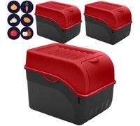 ARTECSIS Boîte Pomme de Terre rouge I Lot de 3 Boîtes de 9 Litres pour Rangement et Conservation Pommes de Terre, Oignons, Ail + 6 Stickers Fruit/Légume