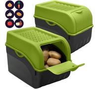 ARTECSIS Boîte Pomme de Terre verte I Boîte de 9 Litres pour Rangement et Conservation Pommes de Terre, Oignons, Ail + 6 Stickers Fruit/Légume