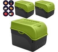 ARTECSIS Boîte Pomme de Terre verte I Lot de 3 Boîtes de 9 Litres pour Rangement et Conservation Pommes de Terre, Oignons, Ail + 6 Stickers Fruit/Légume