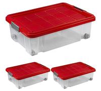 ARTECSIS Boîte Rangement Sous Lit 60x40 cm avec Roulettes - Lot de 3 Caisse de Rangement