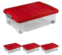 ARTECSIS Boîte Rangement Sous Lit 60x40 cm avec Roulettes - Lot de 4 Caisse de Rangement