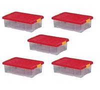 ARTECSIS Boîte Rangement Sous Lit 60x40 cm avec Roulettes - Lot de 5 Caisse de Rangement