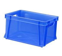 ARTECSIS Caisse de Rangement Empilable 29L Bleu transparent - 41x34x24 cm - Bac Plastique pour Rangement, Stockage, Transport ou Logistique