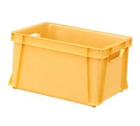 ARTECSIS Caisse de Rangement Empilable 29L Jaune - 41x34x24 cm - Bac Plastique pour Rangement, Stockage, Transport ou Logistique