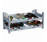 ARTECSIS Casier à Bouteilles, Étagère à Vin pour 12 Bouteilles, Plastique Gris Béton, Hauteur de 28 cm