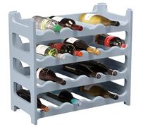 ARTECSIS Casier à Bouteilles, Étagère à Vin pour 24 Bouteilles, Plastique Gris Béton, Hauteur de 54 cm