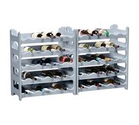 ARTECSIS Casier à Bouteilles, Étagère à Vin pour 60 Bouteilles, Plastique Gris Béton, Hauteur de 132 cm