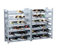 ARTECSIS Casier à Bouteilles, Étagère à Vin pour 72 Bouteilles, Plastique Gris Béton, Hauteur de 158 cm