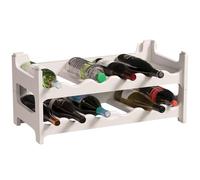 ARTECSIS Casier à Bouteilles pour 12 Bouteilles, Étagère à Vin, Range Bouteille en Plastique Blanc