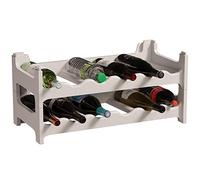 ARTECSIS Casier à Bouteilles pour 12 Bouteilles, Étagère à Vin, Range Bouteille en Plastique Gris Granite