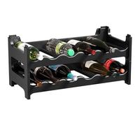 ARTECSIS Casier à Bouteilles pour 12 Bouteilles, Étagère à Vin, Range Bouteille en Plastique Noir