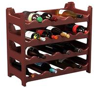 ARTECSIS Casier à Bouteilles pour 24 Bouteilles, Étagère à Vin, Range Bouteille en Plastique Brun