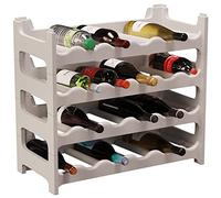 ARTECSIS Casier à Bouteilles pour 24 Bouteilles, Étagère à Vin, Range Bouteille en Plastique Gris Granite