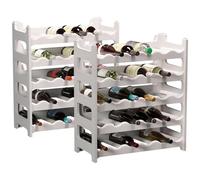 ARTECSIS Casier à Bouteilles pour 60 Bouteilles, Étagère à Vin, Range Bouteille en Plastique Blanc