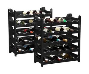 ARTECSIS Casier à Bouteilles pour 60 Bouteilles, Étagère à Vin, Range Bouteille en Plastique Noir