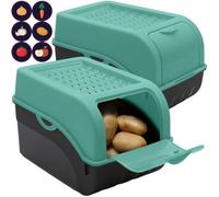 ARTECSIS Lot de 2 Boîtes de Conservation Alimentaire 5L Vert menthe + 6 Stickers/Fruit, Légume