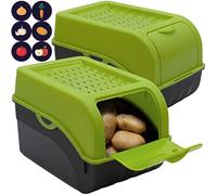ARTECSIS Lot de 2 Boîtes de Conservation Alimentaire 5L Verte + 6 Stickers/Fruit, Légume
