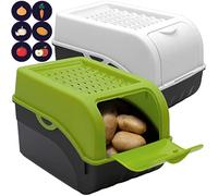 ARTECSIS Lot de 2 Boîtes de Conservation Alimentaire 5L Verte/Blanche + 6 Stickers/Fruit, Légume