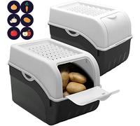 ARTECSIS Boîte Pomme de Terre I Lot de 2 Boîtes de 9 Litres pour Rangement et Conservation Pommes de Terre, Oignons, Ail + 6 Stickers Fruit/Légume