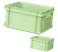 ARTECSIS® Lot de 2 caisses de rangement empilables en plastique 11 L, vert, 35 x 24 x 18 cm - Maison et atelier