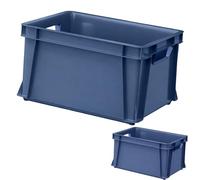 ARTECSIS® Lot de 2 caisses de rangement empilables en plastique 29 L, bleu, 41 x 34 x 24 cm - Maison et atelier