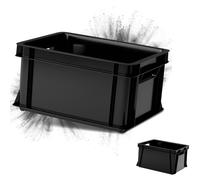 ARTECSIS Lot de 2x Mini caisse rangement plastique / 11L, 35x24x18cm, Anthracite