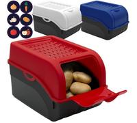 ARTECSIS Lot de 3 Boîte Pomme de Terre 5L Bleu/Blanc/Rouge - Rangement Optimal - Idéale pour Pommes de Terre, Oignons & Ail
