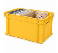ARTECSIS® Lot de 3 caisses de rangement empilables en plastique 29 L, jaune, 41 x 34 x 24 cm - Maison et atelier